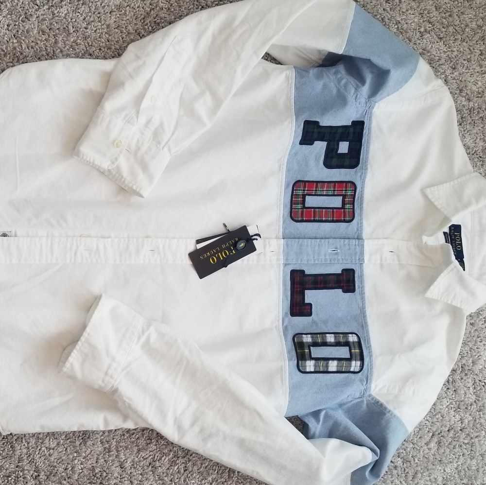 Polo Men's Long Sleeve Classic Oxford Shirt Sz L